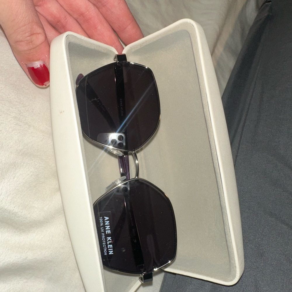 Anne Klein Dark Purple Lens Sunglasses with Case